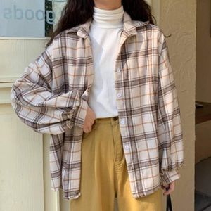 Nude and Brown Oversize Flannel